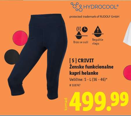 Crivit Ženske funkcionalne kapri helanke
