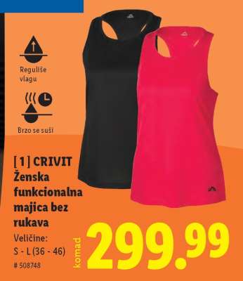 CRIVIT Ženska funkcionalna majica bez rukava