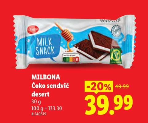 Milbona Čoko sendvič desert