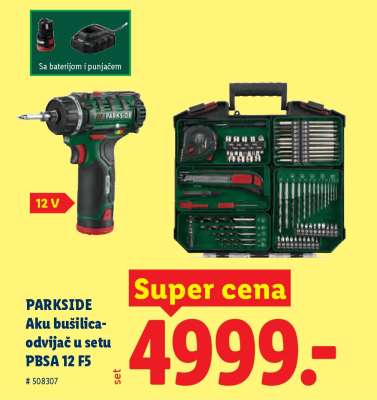 PARKSIDE Aku bušilica-odvijač u setu PBSA 12 F5