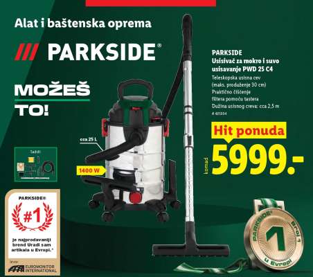 PARKSIDE Usisivač za mokro i suvo usisavanje PWD 25 C4