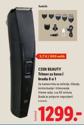 CIEN BEAUTY Trimer za kosu i bradu 8 u 1