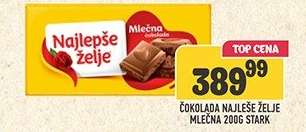 Čokolada Najlepše Želje Mlečna 200g Štark