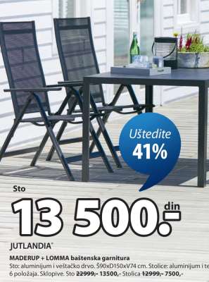 JUTLANDIA MADERUP + LOMMA baštenska garnitura