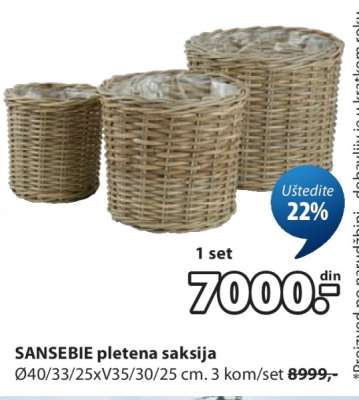 SANSEBIE pletena saksija