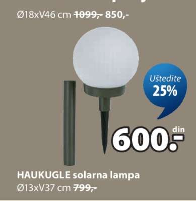 HAUKUGLE solarna lampa
