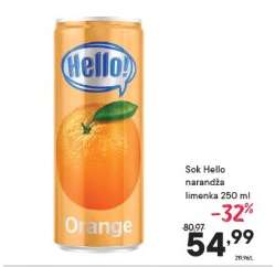Sok Hello narandža limenka 250 ml
