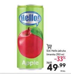 Sok Hello jabuka limenka 250 ml