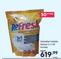 Deterdžent tablete Refresh 3 u 1 50 komada