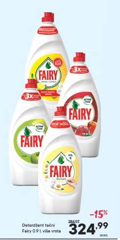 Deterdžent tečni Fairy 0.9 L više vrsta