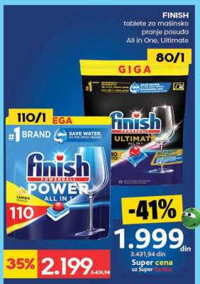 FINISH tablete za mašinsko pranje posuda All in One, Ultimate