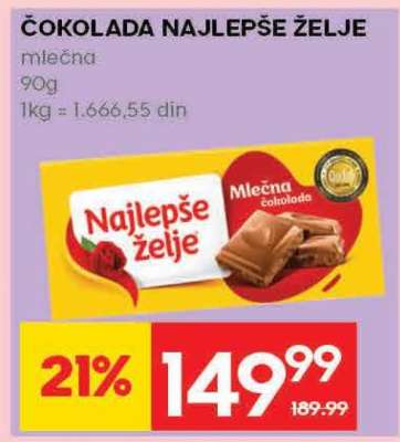 ČOKOLADA NAJLEPŠE ŽELJE