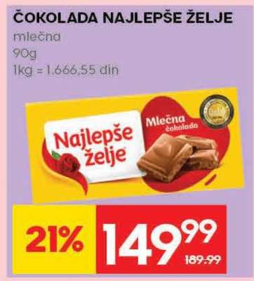 ČOKOLADA NAJLEPŠE ŽELJE