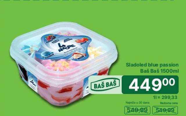 Sladoled blue passion Baš Baš 1500ml