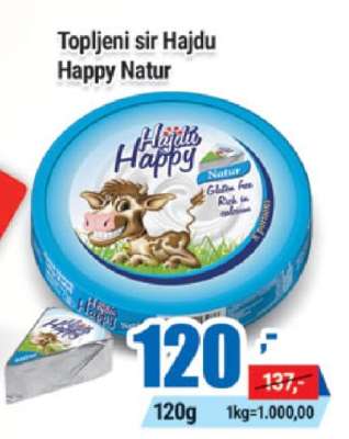 Topljeni sir Hajdu Happy Natur