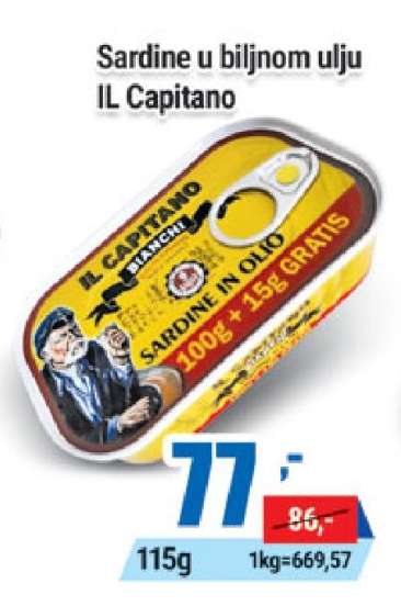 Sardine u biljnom ulju IL Capitano