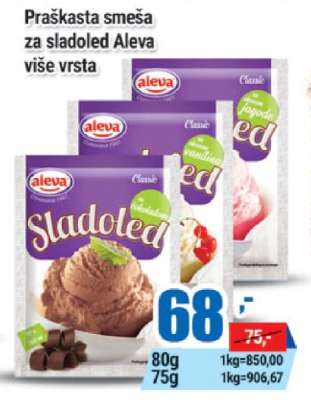 Praškasta smeša za sladoled Aleva
