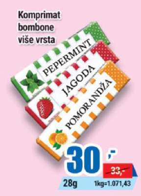 Komprimat bombone više vrsta