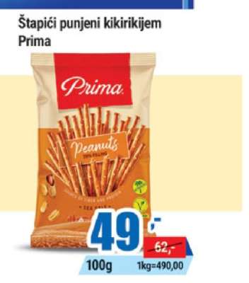 Štapići punjeni kikirikijem Prima