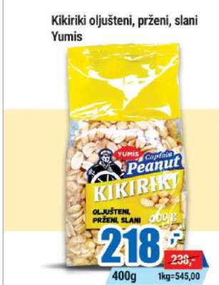 Kikiriki oljušteni, prženi, slani Yumis