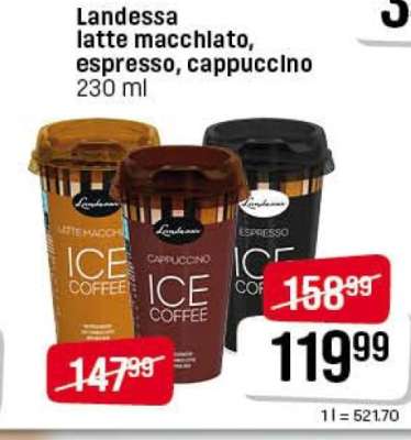 Landessa latte macchiato, espresso, cappuccino