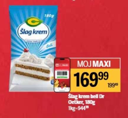 Šlag krem bell Dr Oetker, 180g