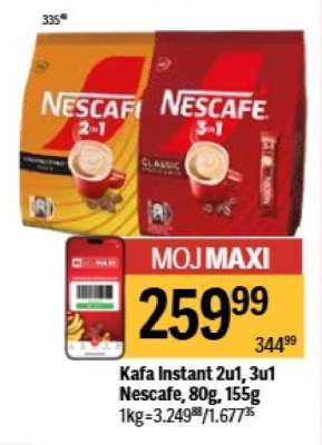 Kafa Instant 2u1, 3u1 Nescafe, 80g/155g