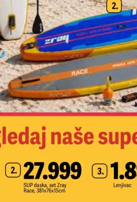 SUP daska, set Zray Race, 381x76x15cm