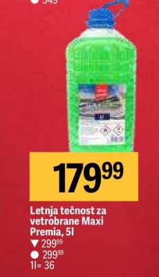 Letnja tečnost za vetrobrane Maxi Premia, 5l