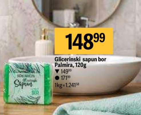 Glicerinski sapun bor Palmira, 120g