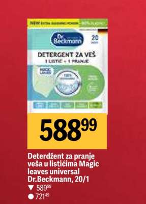 Deterdžent za pranje veša u listićima Magic leaves universal Dr.Beckmann, 20/1