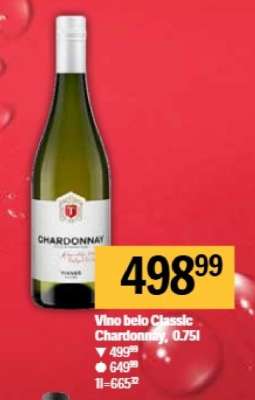 Vino belo Classic Chardonnay, 0.75l