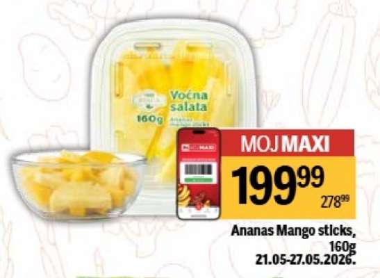 Ananas Mango Sticks, 160g