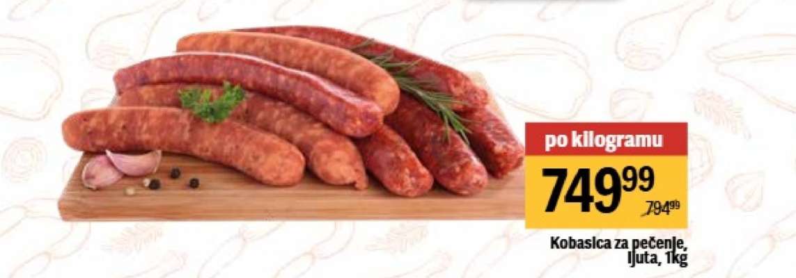 Kobasica za pečenje, ljuta, 1kg