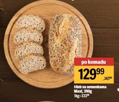 Hleb sa semenkama Max!l, 390g