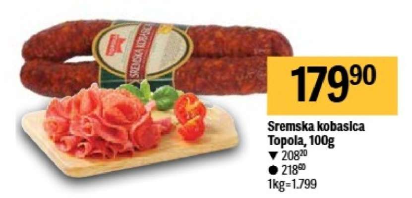 Sremska kobasica Topola 100g