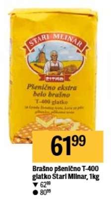 Brašno pšenično T-400 glatko Stari Mlinar, 1kg