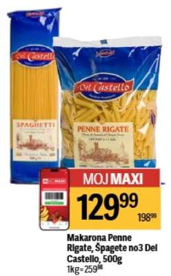 Makarona Penne Rigate, Špagete no3 Del Castello, 500g