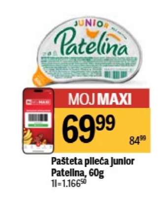 Pašteta pileća Junior Patellna, 60g