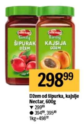 Džem od šipurka, kajsije, Nectar, 600g