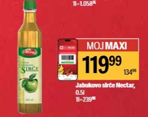 Jabukovo sirće Nectar, 0.5l