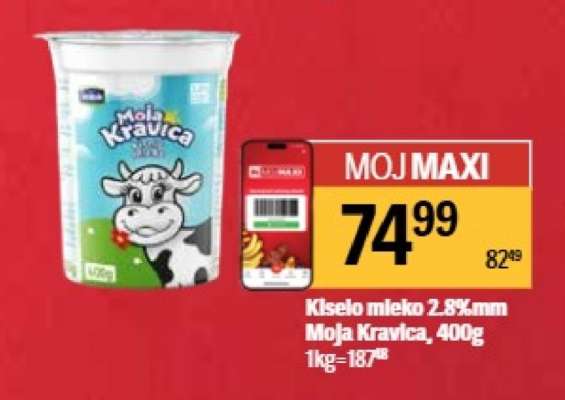 Kiselo mleko 2.8 % mm Moja kravica 400g