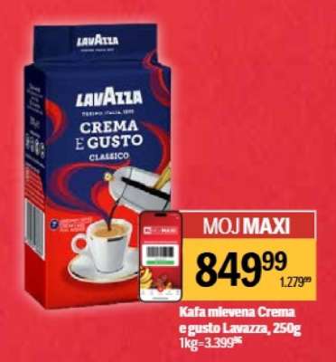 Kafa mlevena Crema E Gusto lavazza 250g
