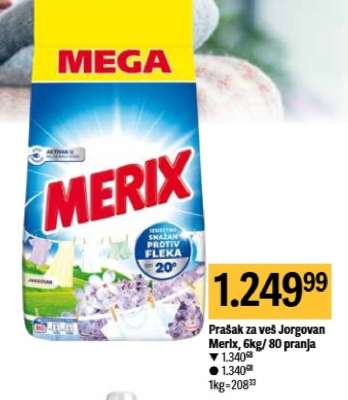 Prašak za veš Jorgovan Merix, 6kg/80 pranja