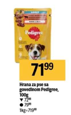 Hrana za pse sa govedinom Pedigree, 100g