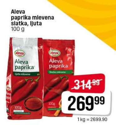 Aleva paprika mlevena slatka, ljuta
