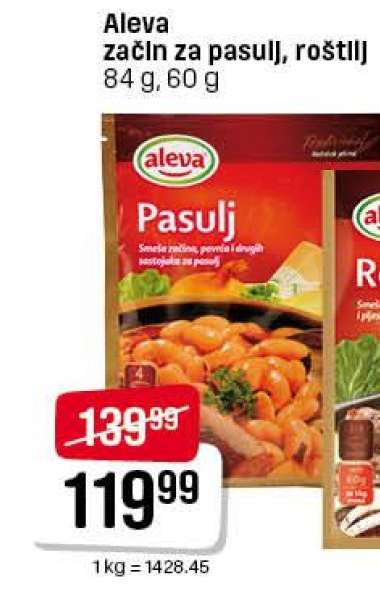 Aleva začin za pasulj, roštilj