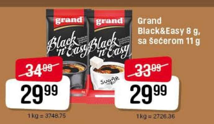 Grand Black&Easy 8 g, sa šećerom 11 g