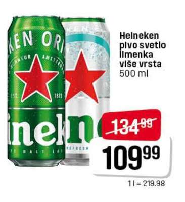 Helneken pivo svetlo limenka