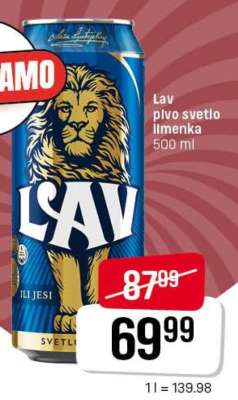 Lav pivo svetlo limenka 500 ml